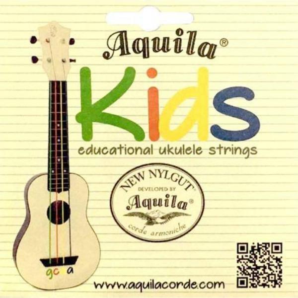 Jogo de Cordas Encordoamento Ukulele Soprano New Nylgut Kids Colorido AQ 138U KD - Aquila
