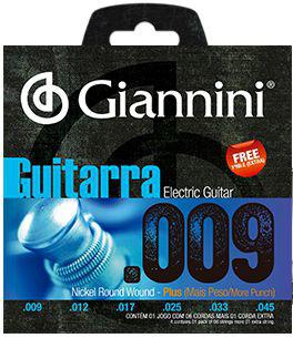 Jogo De Cordas Giannini Guitarra 0,9 Plus Geegstp9