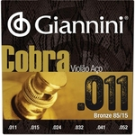 Jogo De Cordas Giannini Violao Cobra Folk 0,11 Bronze Geeflk