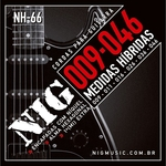 Jogo De Cordas Nig Guitarra .009 Nh66 Hibrida