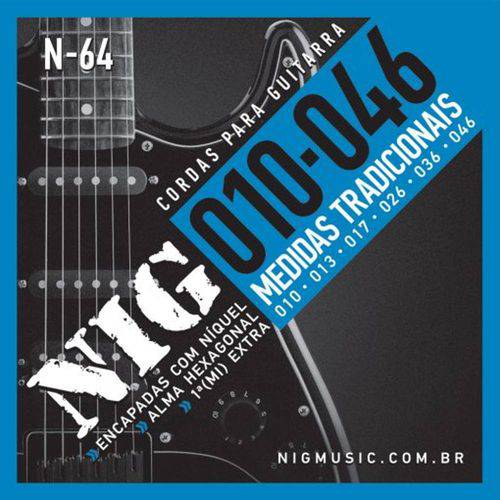 Jogo de Cordas para Guitarra 010 Nig N64 + Mi Extra