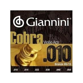 Jogo de Cordas para Violão Aço .010 Giannini Cobra Bronze 85/15