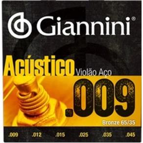 Jogo de Cordas para Violão Série Acústico Aço 0.09 Giannini