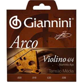 Jogo de Cordas para Violino Arco 4/4 Tensão Média Giannini