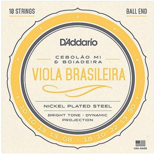 Jogo de Cordas Profissional para Viola Brasileira 10 Cordas em Mi Ej82c - D'addario
