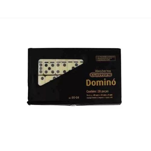 Jogo de Domino Western Estojo 28 Pecas 49x24x9mm