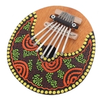 Kalimba Thumb Piano 7 Chaves Tunable casca de coco pintado Instrumento Musical