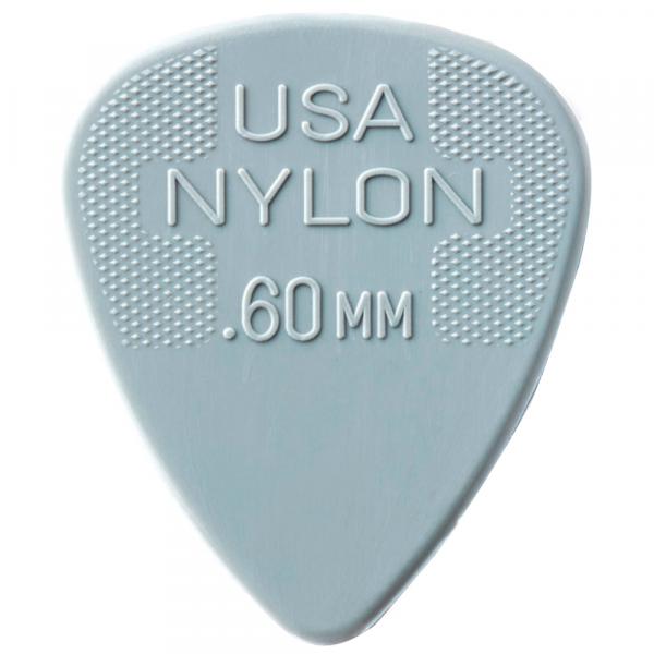 Kit 12 Palhetas Dunlop Nylon Standard Cinza 0.60mm para Guitarra Violão Baixo