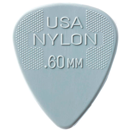Kit 12 Palhetas Dunlop Nylon Standard Cinza 0.60mm para Guitarra Violão Baixo