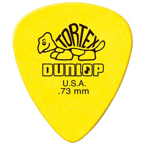 Kit 12 Palhetas Dunlop Tortex 0.73mm Amarela para Guitarra Baixo Violão