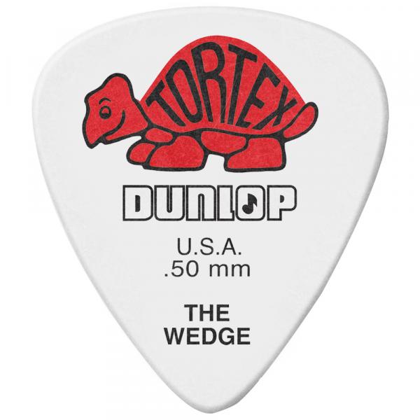 Kit 12 Palhetas Dunlop Tortex Wedge 0.50mm Vermelha para Guitarra Baixo Violão
