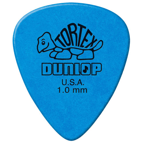Kit 12 Unidades Palhetas Dunlop Tortex 1.0mm Azul P/ Guitarra Baixo Violão
