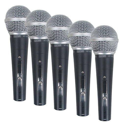 Kit 5 Microfones C/ Fio de Mão Csr 48-5 - Csr