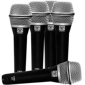 Kit 5 Microfones C/ Fio de Mão PRA-D5 Superlux