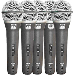 Kit 5 Microfones com Fio de Mão PRA-C5 Superlux