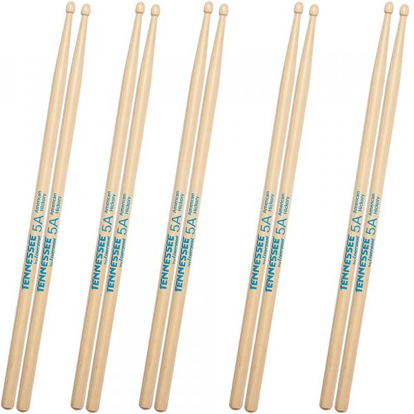 Kit 5 Pares Baqueta Tenneessee American Hickory 5a Liverpool