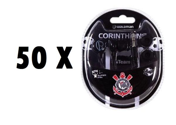 Kit 50 Fone de Ouvido Waldman Corinthians Rf Sb-10cor - Combo