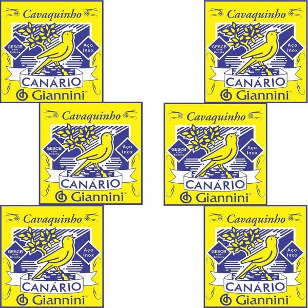 Kit 6 Encordoamento Canário para Cavaquinho Giannini Aço