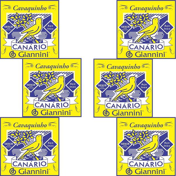 Kit 6 Encordoamento para Cavaquinho Giannini Canário Aço