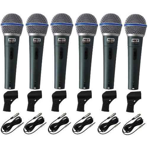 Kit 6 Microfones Profissional Mxt Btm58 + Cabo Cachimbo Case