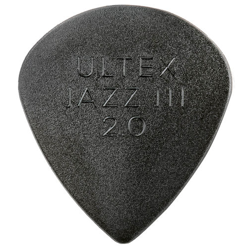 Kit 6 Palhetas Dunlop Ultex Jazz 3 2.0mm Preta para Guitarra Baixo Violão