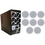 Kit 8 Arandela Teto Embutir 120w + Setorizador Amplificador