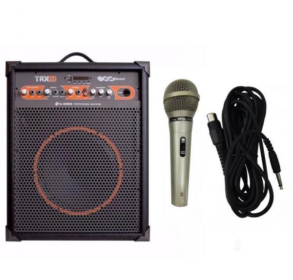 Kit Amplificador Multiuso Trx10 40w Microfone Porta de Loja - Ll Audio