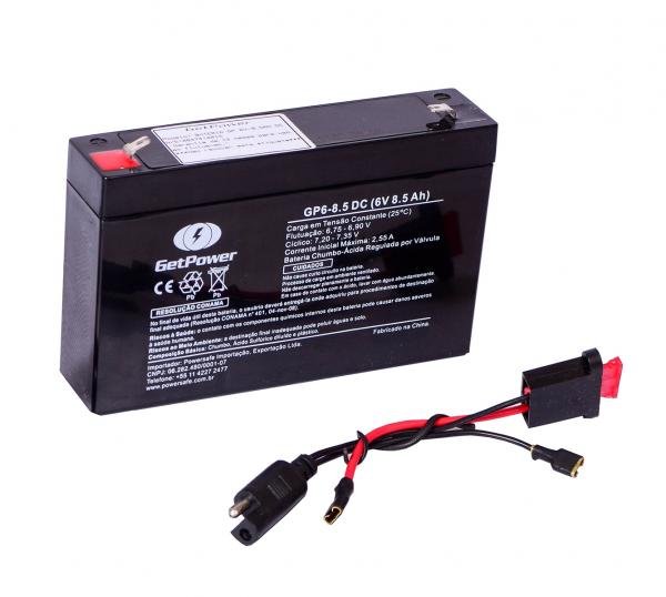Kit Bateria 6v 8,5ah + Chicote - Moto Elétrica - Get Power