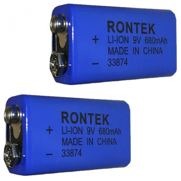 Kit 2 Baterias Recarregáveis 9v De Litio 680mah Rontek