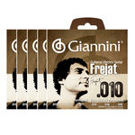 KIT C/ 5 Encordoamentos Giannini P/ Guitarra SSGPNFJ Frejat 0.10-0.46 - EC0179K5