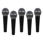 Kit C/ 5 Microfones CSR HT58 Dinâmico P/ Vocal Voz Similar SM58