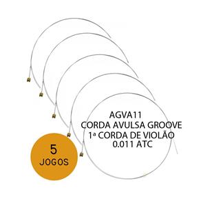 KIT C/ 5 Primeiras Cordas Avulsas Groove P/ Violão Aço e (M) AGVA 0.0011 - EC0018K5