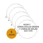 KIT C/ 5 Primeiras Cordas Avulsas Groove P/ Violão Aço e (M) AGVA 0.0011 - EC0018K5