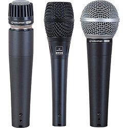 Kit C/ 3 Microfones de Mão C/ Fio S3PM Waldman
