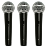 KIT c/ 3 Microfones Dinâmico LS50K3 Preto LESON