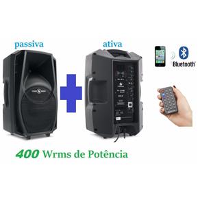 Kit Caixa de Som Ps12 Ativa App Usb Bt + Passiva 400w Frahm