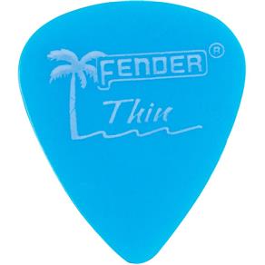 Kit com 12 Palhetas California Clear Fina Azul Fender