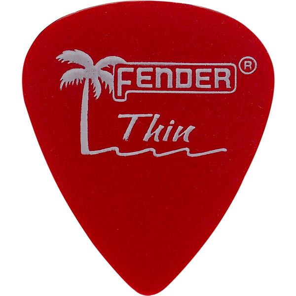 Kit com 12 Palhetas California Clear Fina Vermelha Fender - Fender