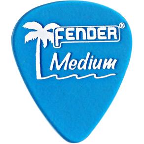 Kit com 12 Palhetas California Clear Média Azul Fender