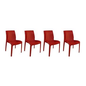 Kit com 4 Cadeiras Femme Vermelha