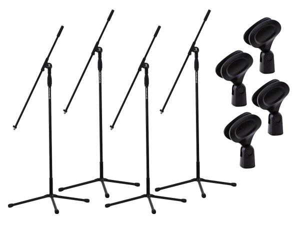Kit com 4 Suportes Pedestal para Microfone Hayonik PM-100 + Cachimbos
