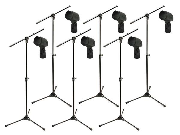 Kit com 6 Suportes Pedestal para Microfone RMV PSU 142 + 6 Cachimbos
