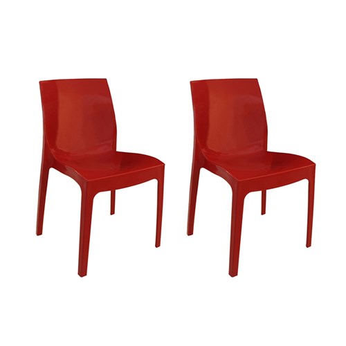 Kit com 2 Cadeiras Femme Vermelha