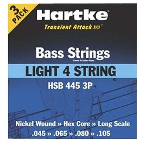 Kit com 3 Encordoamentos para Baixo 4 Cordas Hsb 445 (0.45) - Hartke