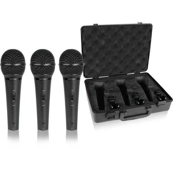 Kit Com 3 Microfone Dinâmico Behringer Xm1800s + Case