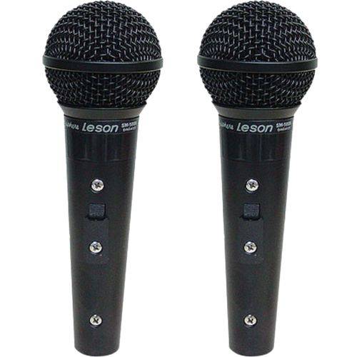 Kit com 2 Microfone Leson Sm58 P4 Vocal Profissional- Preto