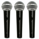 KIT com 3 Microfones Dinâmico LS50K3 Preto LESON
