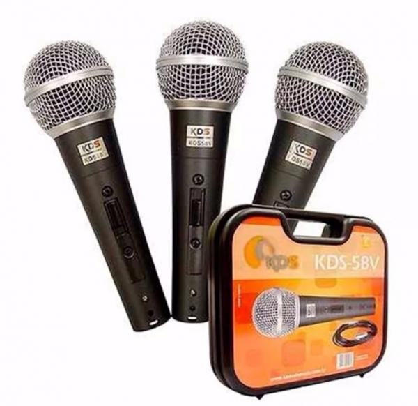 Kit com 3 Microfones Kadosh Kds-58v