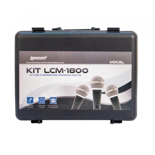 KIT com 3 microfones profissionais Lexsen KIT-LCM1800 supercardióide
