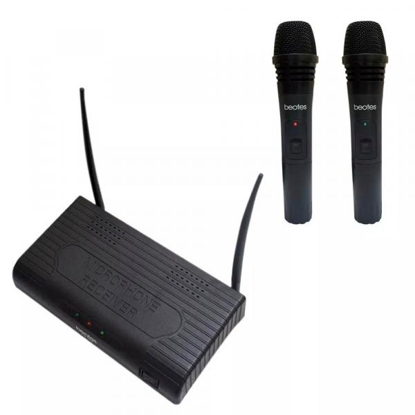 Kit Completo 2 Microfone Wireless Receptor Profissional Novo - Beotes